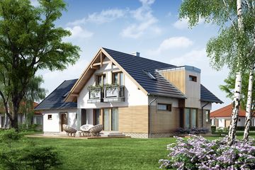  Projekt domu Archimedes 2 (WRW1112) - projekt domu parterowego z poddaszem - Zdjęcie 3