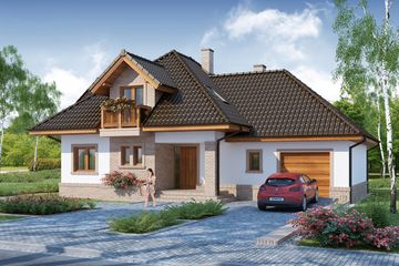  Projekt domu Delos (WRW1180) - projekt domu parterowego z poddaszem - Zdjęcie 3