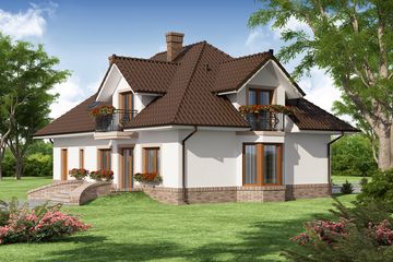  Projekt domu Diogenes 2 (WRW1129) - projekt domu parterowego z poddaszem - Zdjęcie 4