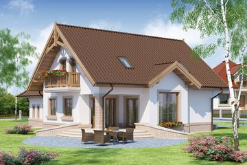  Projekt domu Diuk 2 (WRW1159) - projekt domu parterowego z poddaszem - Zdjęcie 3