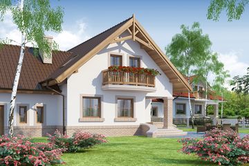  Projekt domu Diuk 2 (WRW1159) - projekt domu parterowego z poddaszem - Zdjęcie 4