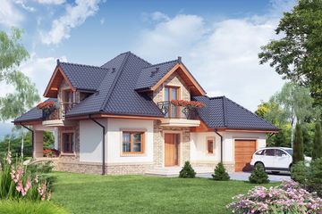  Projekt domu Fabio (WRW1076) - projekt domu parterowego z poddaszem - Zdjęcie 2