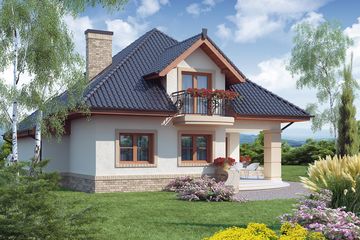  Projekt domu Fabio (WRW1076) - projekt domu parterowego z poddaszem - Zdjęcie 4