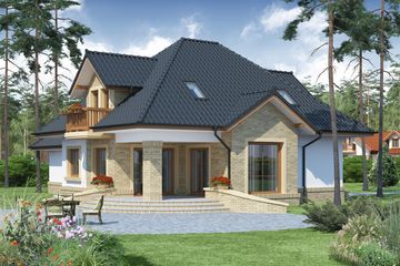  Projekt domu Fidiasz 2 (WRW1166) - projekt domu parterowego z poddaszem - Zdjęcie 3