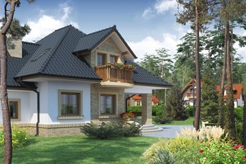  Projekt domu Fidiasz 2 (WRW1166) - projekt domu parterowego z poddaszem - Zdjęcie 4