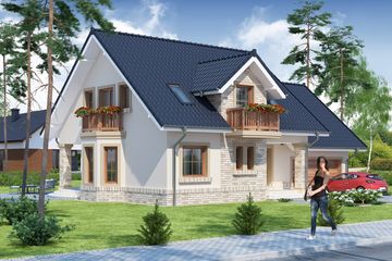  Projekt domu Hektor G2 (WRW1038) - projekt domu parterowego z poddaszem - Zdjęcie 3