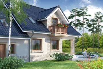  Projekt domu Hektor G2 (WRW1038) - projekt domu parterowego z poddaszem - Zdjęcie 4