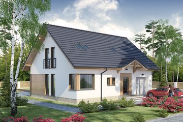  Projekt domu Heweliusz PS (WRW1199) - projekt domu parterowego z poddaszem - Zdjęcie 4