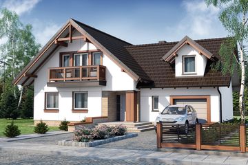  Projekt domu Kaspian N (WRW1109) - projekt domu parterowego z poddaszem - Zdjęcie 3