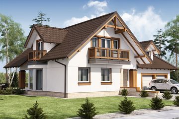  Projekt domu Kaspian 2N (WRW1110) - projekt domu parterowego z poddaszem - Zdjęcie 4