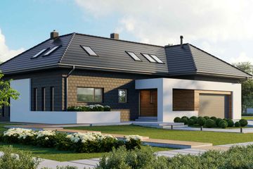  Projekt domu HomeKoncept 13 EN (KRX1026) - projekt domu parterowego z poddaszem - Zdjęcie 1