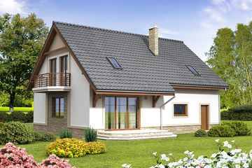  Projekt domu Marcepan PS (paliwo stałe) (WOF1060) - projekt domu parterowego z poddaszem - Zdjęcie 2