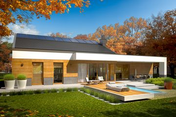 Projekt domu EX 11 G2 (wersja D) multi-comfort - parterowy dom o powierzchni 146,18 m², dach dwuspadowy - ujęcie 3