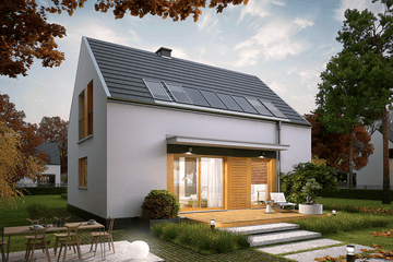 Projekt domu E12 economic - parterowy z poddaszem dom o powierzchni 101,69 m², dach dwuspadowy - ujęcie 2