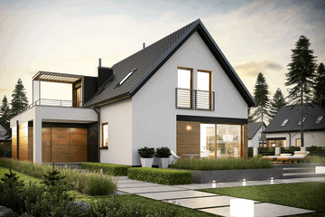  Projekt domu E13 G1 economic (WRC2506) - projekt domu parterowego z poddaszem - Zdjęcie 4