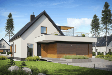  Projekt domu E13 G1 economic (WRC2506) - projekt domu parterowego z poddaszem - Zdjęcie 2