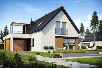  Projekt domu E13 G1 economic (WRC2506) - projekt domu parterowego z poddaszem - Zdjęcie 1