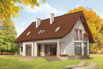  Projekt domu Blanka G1 Mocca (WRC2508) - projekt domu parterowego z poddaszem - Zdjęcie 1