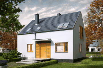  Projekt domu E12 multi-comfort (WRC2509) - projekt domu parterowego z poddaszem - Zdjęcie 1