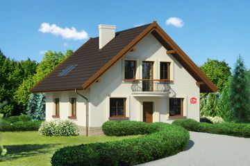  Projekt domu przy Cyprysowej 12 K (KRK1380) - projekt domu parterowego z poddaszem - Zdjęcie 1