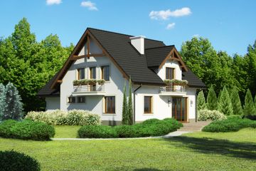  Projekt domu przy Cyprysowej 40 (KRK1382) - projekt domu parterowego z poddaszem - Zdjęcie 2