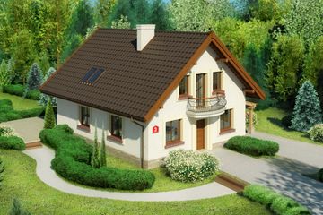  Projekt domu przy Pomarańczowej 3 (KRK1383) - projekt domu parterowego z poddaszem - Zdjęcie 1