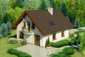  Projekt domu przy Pomarańczowej 3 (KRK1383) - projekt domu parterowego z poddaszem - Zdjęcie 2