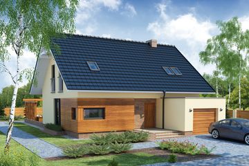  Projekt domu Bruno (WRW1228) - projekt domu parterowego z poddaszem - Zdjęcie 1