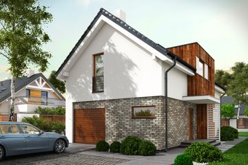  Projekt domu Tymek (WOT1001) - projekt domu parterowego z poddaszem - Zdjęcie 1