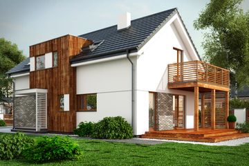  Projekt domu Tymek (WOT1001) - projekt domu parterowego z poddaszem - Zdjęcie 2