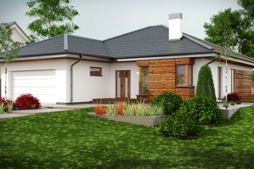  Projekt domu Zefir (WOT1002) - projekt domu parterowego - Zdjęcie 1