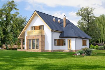  Projekt domu Mediolan LMP331 (WRB1533) - projekt domu parterowego z poddaszem - Zdjęcie 2