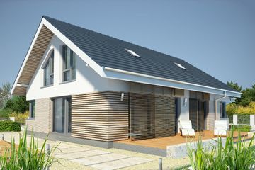  Projekt domu Pireus II Pasywny 3a LDP03a (WOB1588) - projekt domu parterowego z poddaszem - Zdjęcie 2