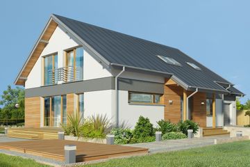  Projekt domu Triest DCP333 (WOB1580) - projekt domu parterowego z poddaszem - Zdjęcie 1