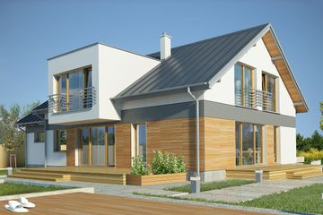  Projekt domu Triest DCP333 (WOB1580) - projekt domu parterowego z poddaszem - Zdjęcie 2