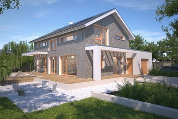 Projekt domu Bergamo DCP343 - parterowy z poddaszem dom o powierzchni 138,43 m², dach dwuspadowy - ujęcie 3