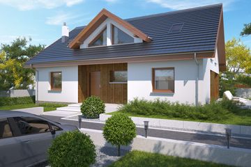 Projekt domu Rodez DCP328 - parterowy z poddaszem dom o powierzchni 162,35 m², dach dwuspadowy - ujęcie 2
