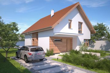  Projekt domu Porto DCP341 (WOB1572) - projekt domu parterowego z poddaszem - Zdjęcie 1