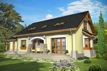  Projekt domu Amelia VI z garażem 1-st. [A] (WRF1561) - projekt domu parterowego z poddaszem - Zdjęcie 2