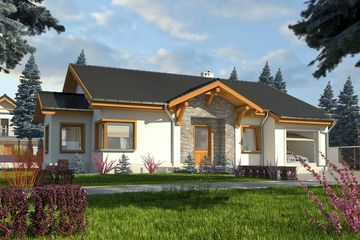  Projekt domu Bączek z garażem 1-st. [A] (WRF1549) - projekt domu parterowego - Zdjęcie 1