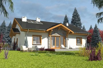  Projekt domu Bączek z garażem 1-st. [A] (WRF1549) - projekt domu parterowego - Zdjęcie 2