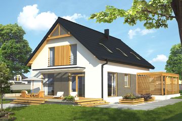  Projekt domu Mars z garażem 1-st. [A] (WRF1562) - projekt domu parterowego z poddaszem - Zdjęcie 2