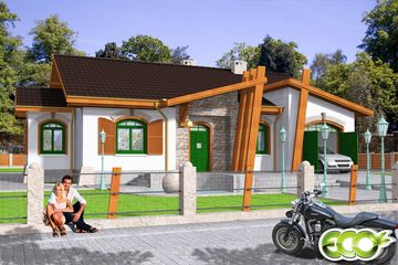  Projekt domu Perkoz z garażem 1-st. [A] (WRF1554) - projekt domu parterowego - Zdjęcie 1