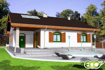  Projekt domu Perkoz z garażem 1-st. [A] (WRF1554) - projekt domu parterowego - Zdjęcie 2