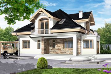  Projekt domu Remiz II z garażem 1-st. [A] (WRF1553) - projekt domu parterowego z poddaszem - Zdjęcie 1