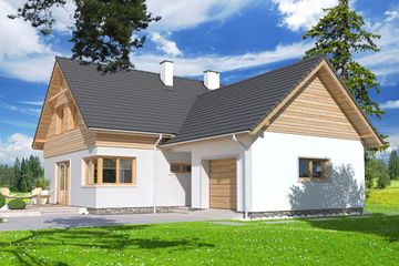  Projekt domu Jantar 2 wersja A paliwo stałe (WRD2300) - projekt domu parterowego z poddaszem - Zdjęcie 2