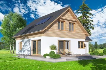  Projekt domu Jantar 2 wersja A paliwo stałe (WRD2300) - projekt domu parterowego z poddaszem - Zdjęcie 3