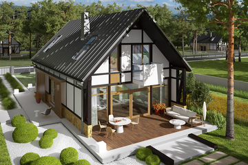  Projekt domu EX 15 soft (WRC2525) - projekt domu parterowego z poddaszem - Zdjęcie 4