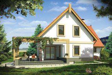  Projekt domu Aida wersja D podwójny gar. i pokój nad garażem paliwo stałe (WRD2218) - projekt domu parterowego z poddaszem - Zdjęcie 1