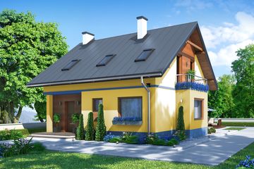  Projekt domu w Oklahomie (KRN1066) - projekt domu parterowego z poddaszem - Zdjęcie 1